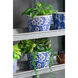 Terracotta Blue and White Outdoor Planter, Set of 4