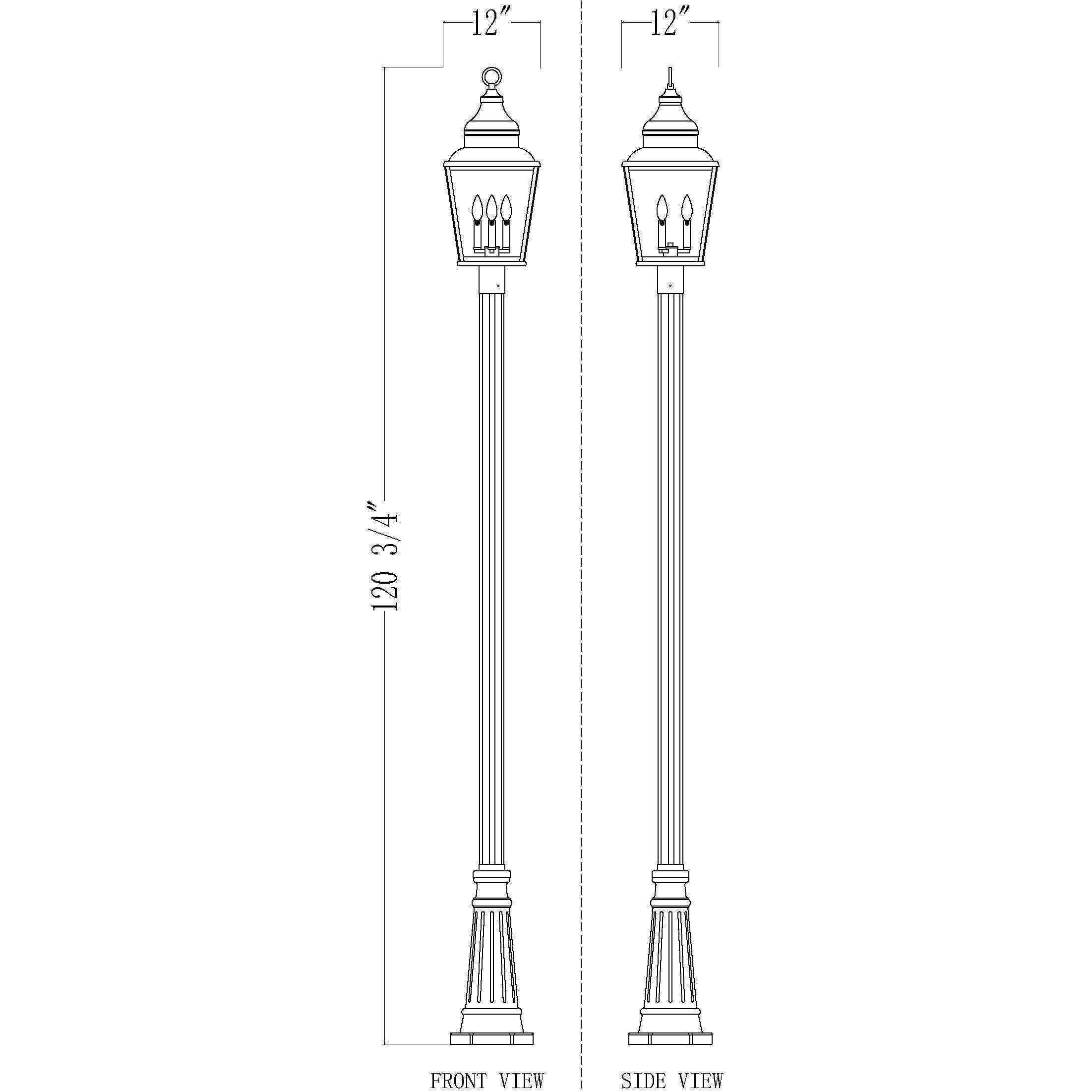 Raphael 3 Light 122 inch Sand Black Outdoor Post Mounted Fixture in Soft Sand Black