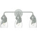 Lapas 3 Light 20.3 inch Vintage Platinum Bath Sconce Wall Light in Water