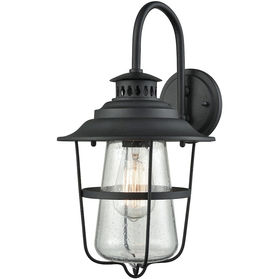 San Mateo 1 Light 15 inch Textured Matte Black Outdoor Wall Sconce