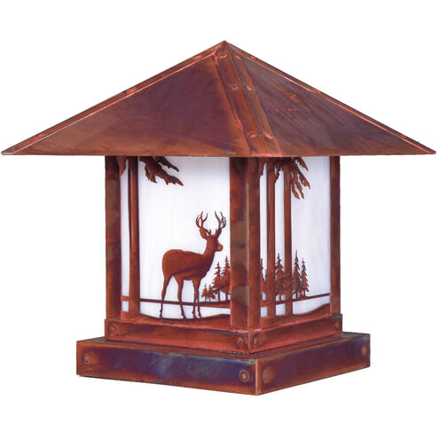 Timber Ridge 1 Light 13 inch Raw Copper Column Mount in Cream, Palm Tree Filigree