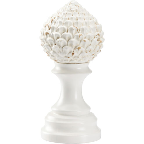 Artichoke Finial White/Cream Decorative Object, Small