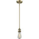 Franklin Restoration Bullet 1 Light 7 inch Brushed Brass Mini Pendant Ceiling Light in Incandescent, Matte White