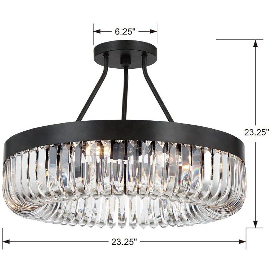 Alister 8 Light 23.25 inch Charcoal Bronze Semi Flush Ceiling Light