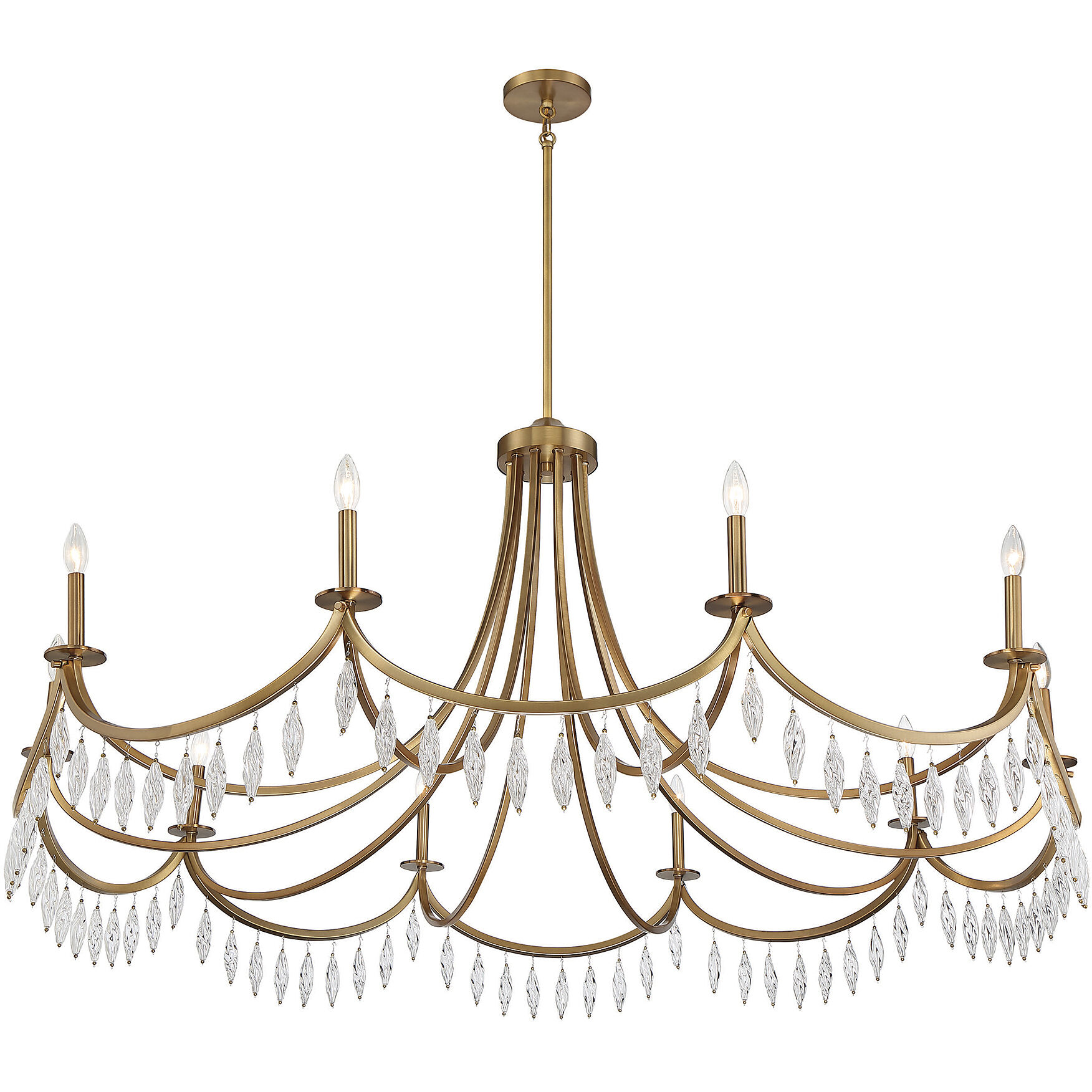 Kameron 10 Light 60 inch Warm Brass Chandelier Ceiling Light