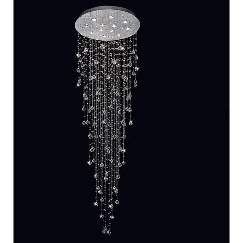 Rain Drop 12 Light 32 inch Chrome Flush Mount Ceiling Light