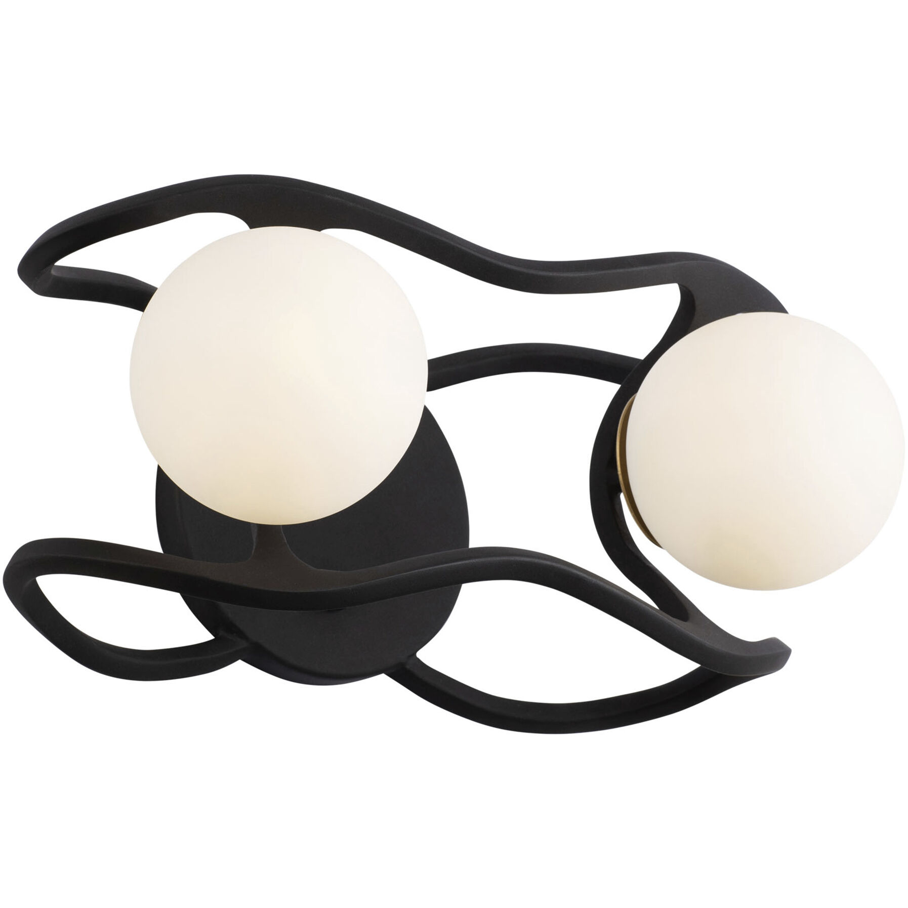 Black Betty 2 Light 9 inch Carbon and French Gold Sconce Wall Light