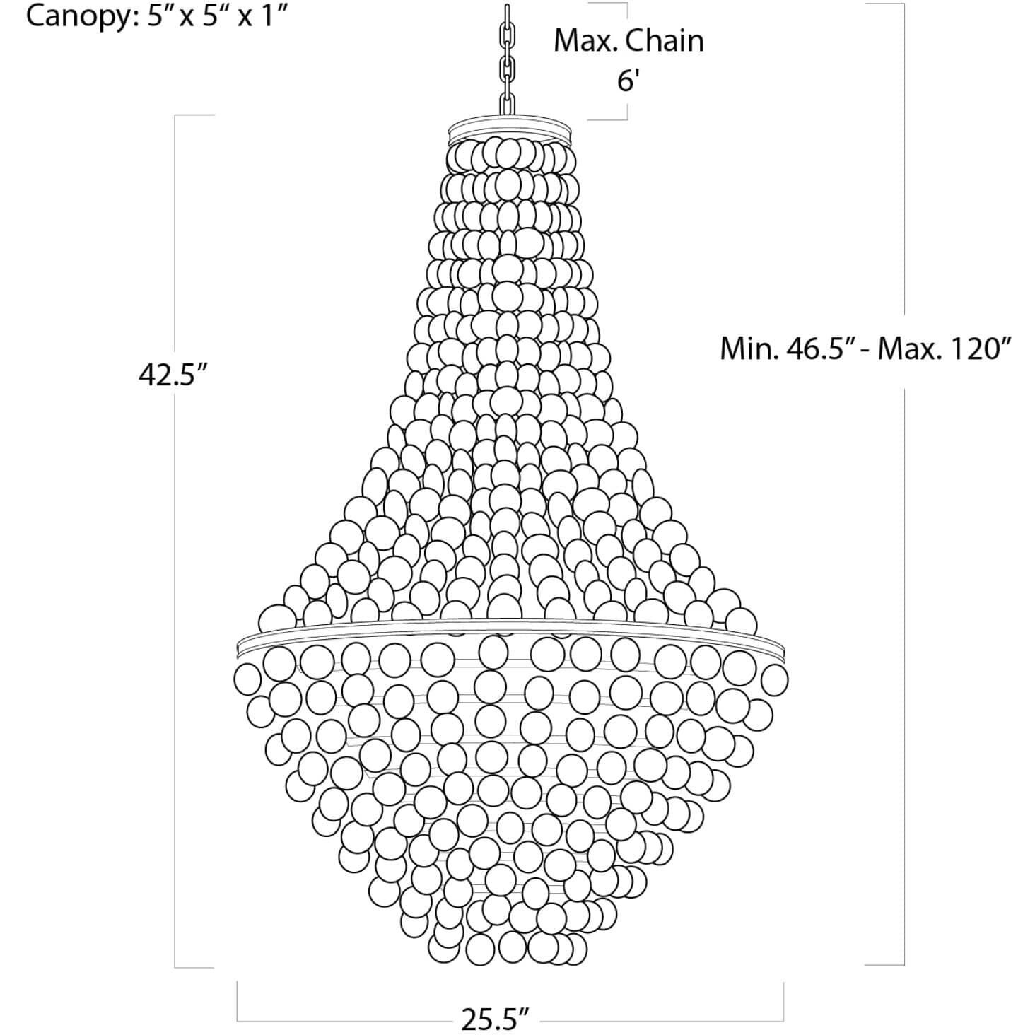 Capri 6 Light 25.5 inch Natural Chandelier Ceiling Light