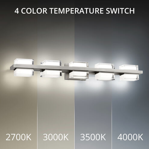 Interlok LED 36 inch Brushed Nickel Bath Vanity & Wall Light in 3500K, dweLED