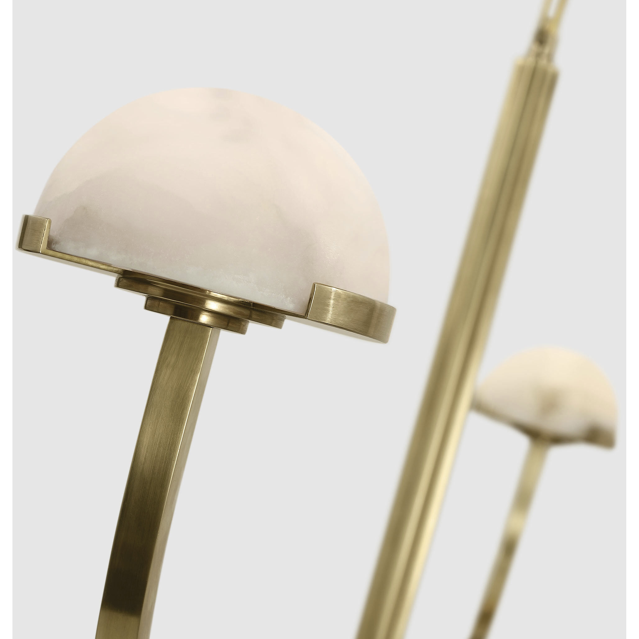 Kelly Wearstler Pedra LED 54.75 inch Antique-Burnished Brass Two Tier Shallow Chandelier Ceiling Light