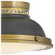 Emery 2 Light 12.75 inch Heritage Brass with Aged Zinc Indoor Flush Mount Ceiling Light in Heritage Brass/Aged Zinc