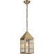Ashford 1 Light 5.5 inch Antique Brass Outdoor Pendant in Clear Glass, H Wire Pattern, Brass Traditions by Innovations Lighting
