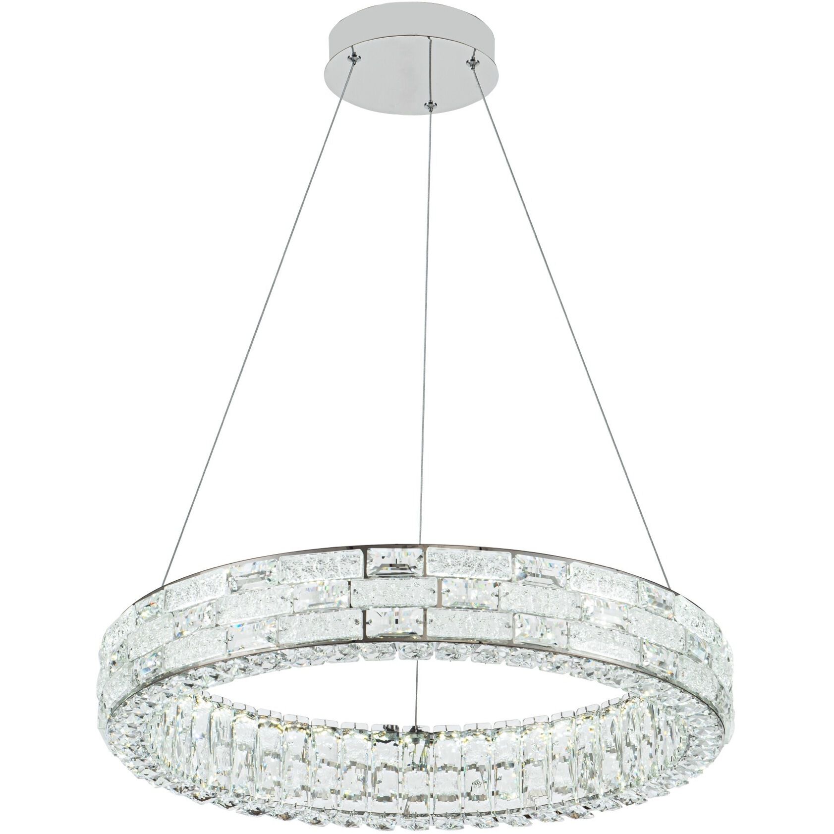 Elegance LED 23.62 inch Polished Nickel Chandelier Ceiling Light