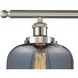 Ballston Large Bell 3 Light 36 inch Brushed Satin Nickel Island Light Ceiling Light in Light Smoke Glass, Ballston