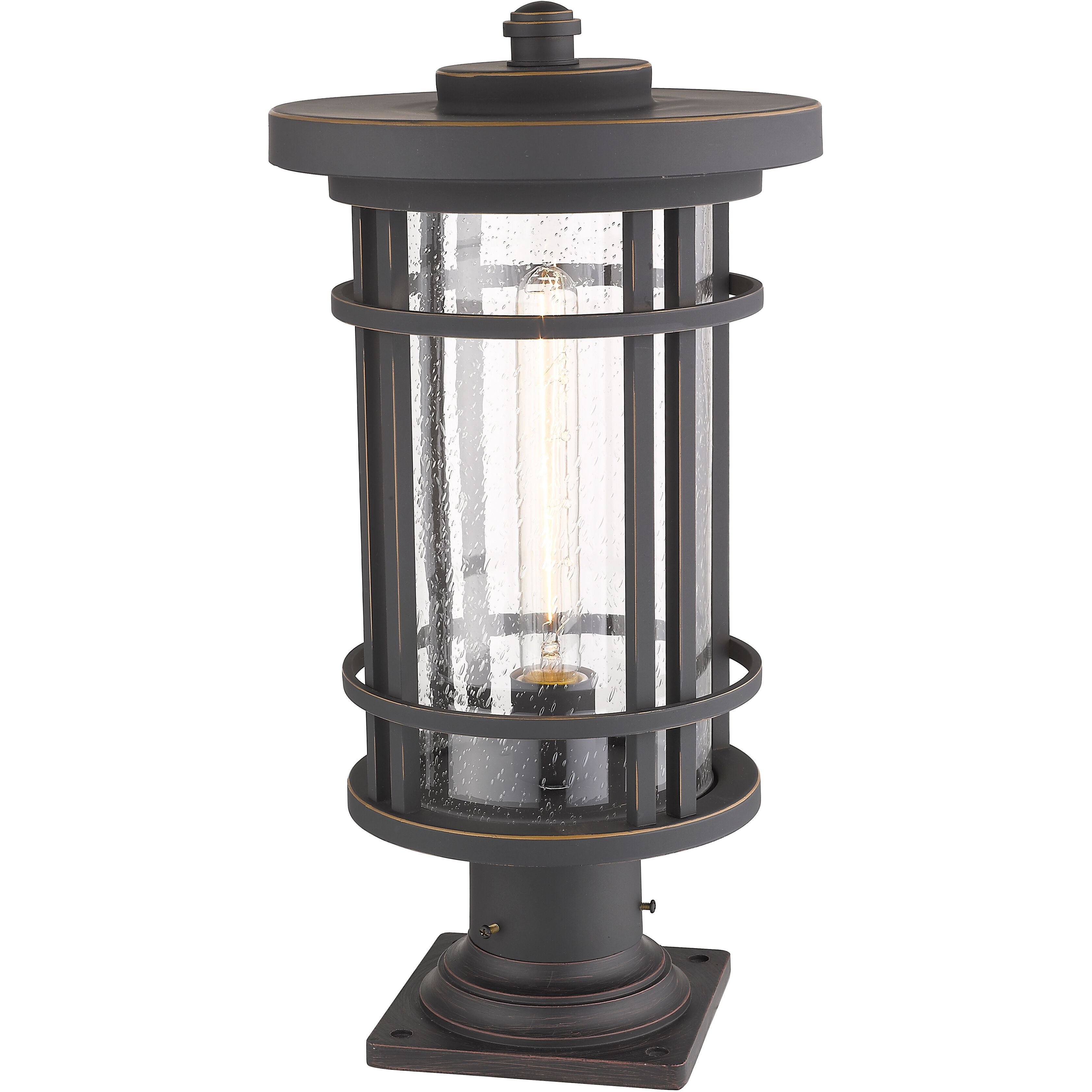 Jordan 1 Light 19.75 inch Oil Rubbed Bronze Outdoor Pier Mounted Fixture in 7.25