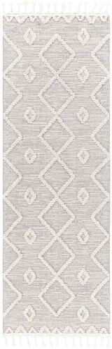 Azilal 87 X 31 inch Light Grey Rug, Runner