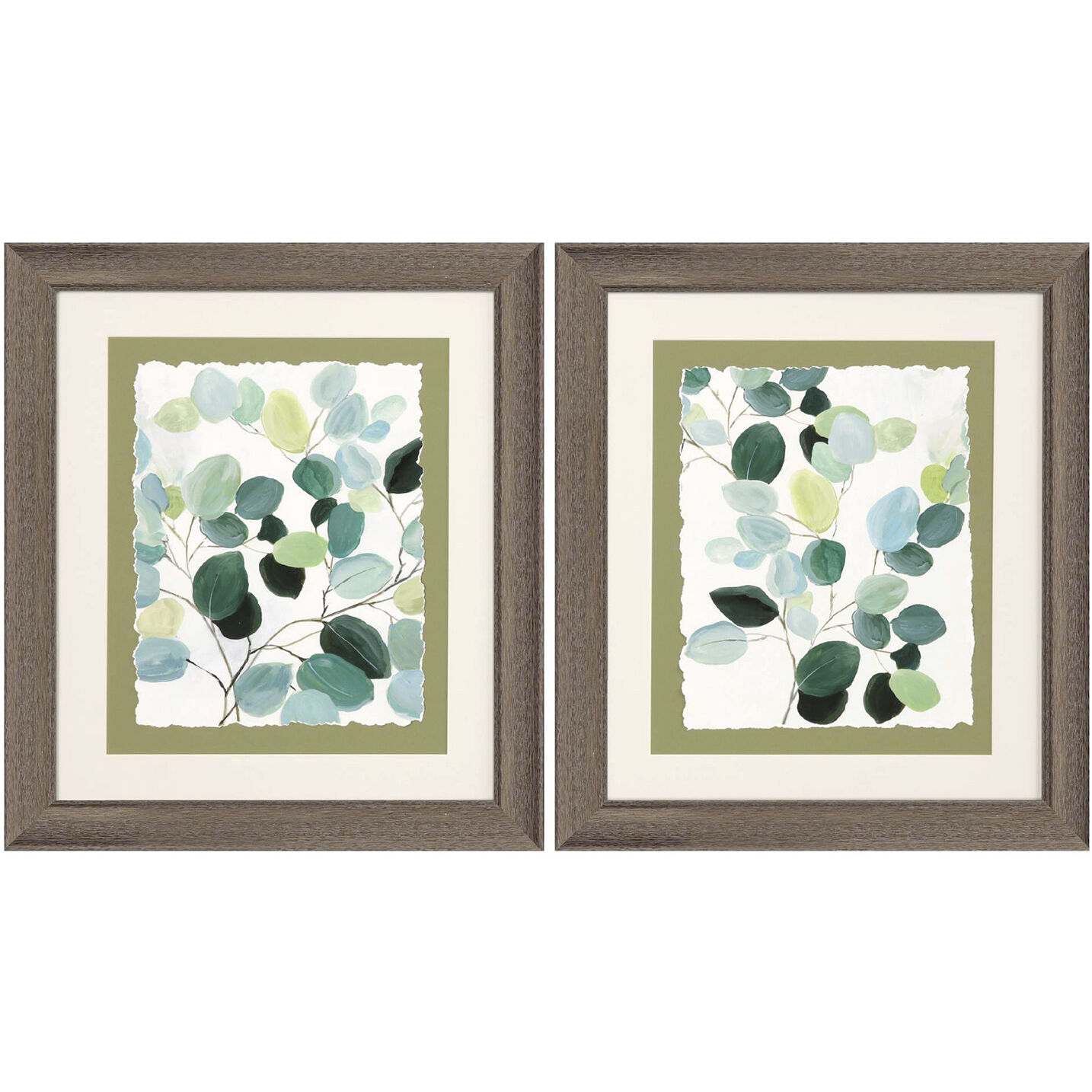 Florals Collection Green Framed Art