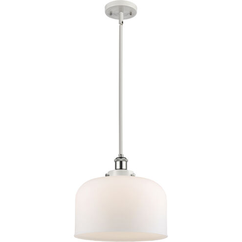 Ballston X-Large Bell 1 Light 8 inch White and Polished Chrome Pendant Ceiling Light in Matte White Glass