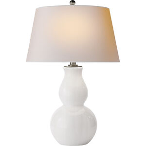 Chapman & Myers Gourd 30 inch 150.00 watt White Glass Table Lamp Portable Light in Natural Paper