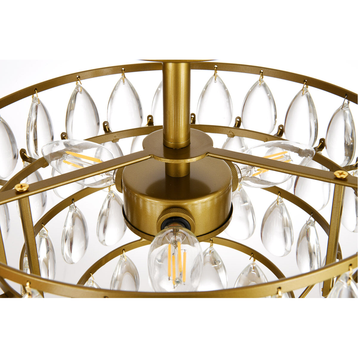 Mila 3 Light 14 inch Brass Flush Mount Ceiling Light