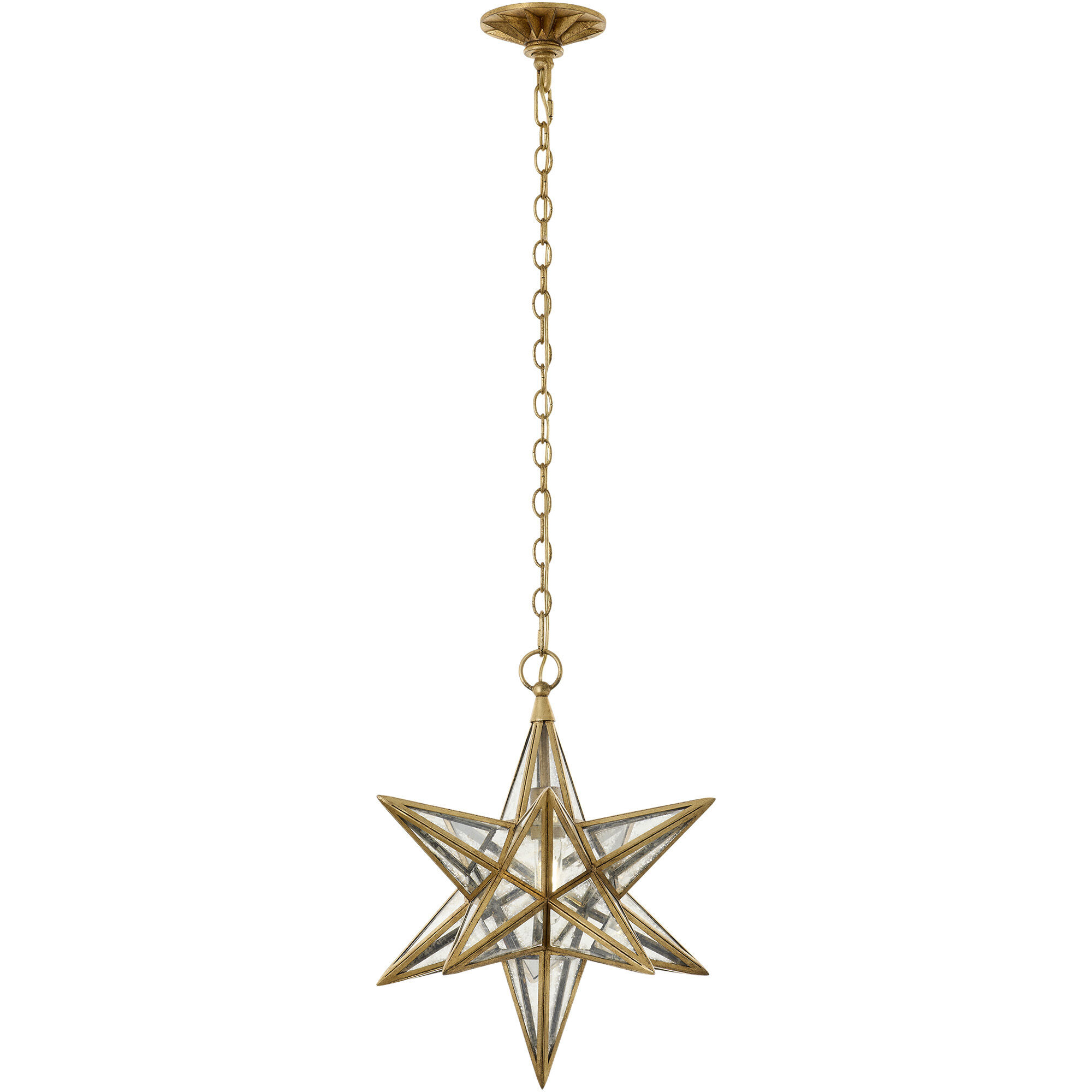 Chapman & Myers Moravian Star 1 Light 18 inch Gilded Iron Star Lantern Pendant Ceiling Light, Medium