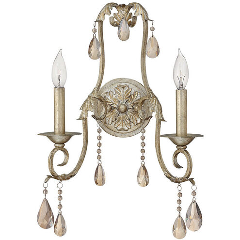 Carlton 2 Light 12.5 inch Silver Leaf Indoor Wall Sconce Wall Light