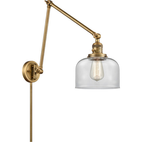 Large Bell 30 inch 60.00 watt Brushed Brass Swing Arm Wall Light, Franklin Restoration
