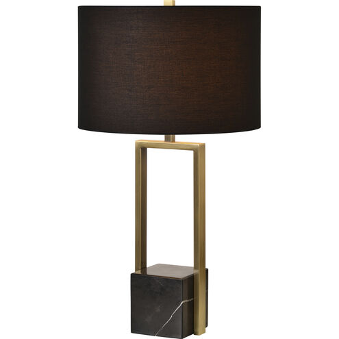 Arla 27.75 inch 100 watt Antique Brass and Black Table Lamp Portable Light