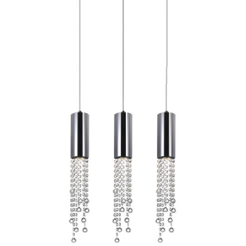 Extended 3 Light 5 inch Chrome Multi Light Pendant Ceiling Light