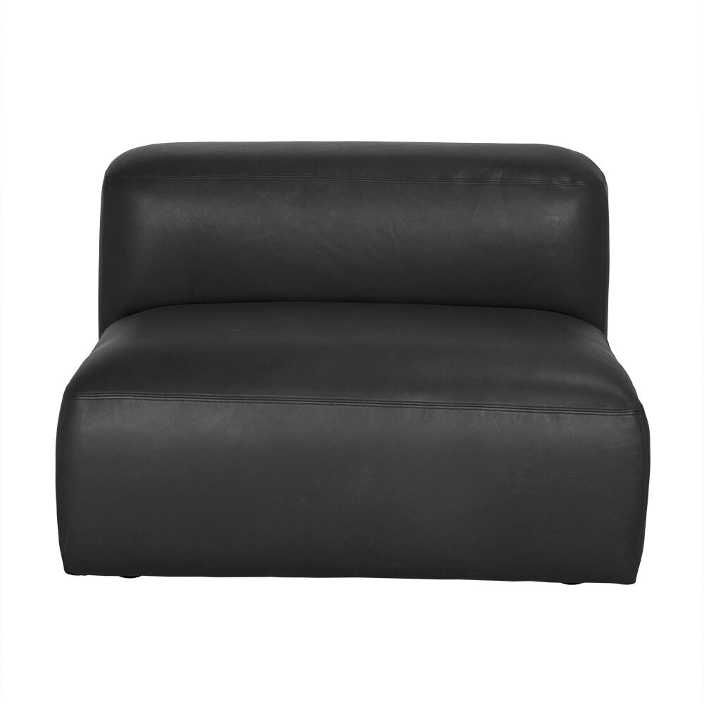 Augustus Santosa Matte Black Modular Sofa, Middle