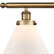Ballston X-Large Cone LED 36 inch Brushed Brass Island Light Ceiling Light in Matte White Glass