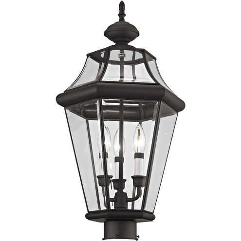 Georgetown 3 Light 23 inch Bronze Outdoor Post Top Lantern