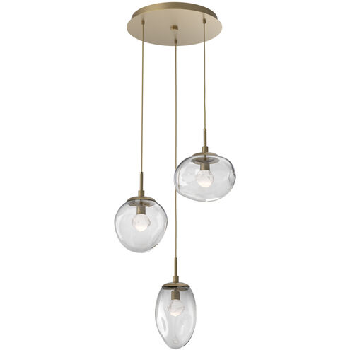Cosmos LED LED 22.3 inch Gilded Brass Chandelier Ceiling Light in Clear Zircon Inner with Clear Cosmos Outer, 2700K LED, Round Multi-Port