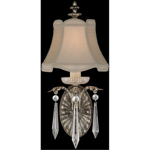 Winter Palace 1 Light 9 inch Silver Sconce Wall Light in Crystal, Hand Tailored Shade 