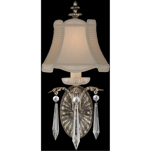 Winter Palace 1 Light 9 inch Silver Sconce Wall Light in Crystal, Hand Tailored Shade 