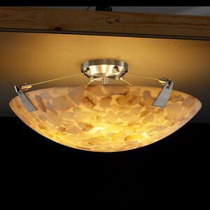 Alabaster Rocks 8 Light 21 inch Brushed Nickel Semi-Flush Bowl Ceiling Light in Round Bowl, Incandescent