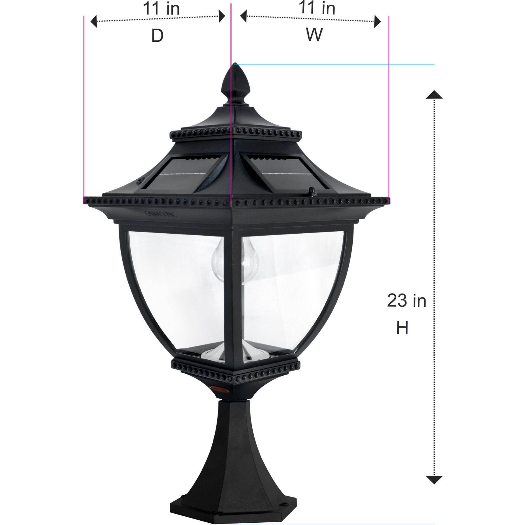 Pagoda LED 22 inch Black Outdoor Post Light, Solar