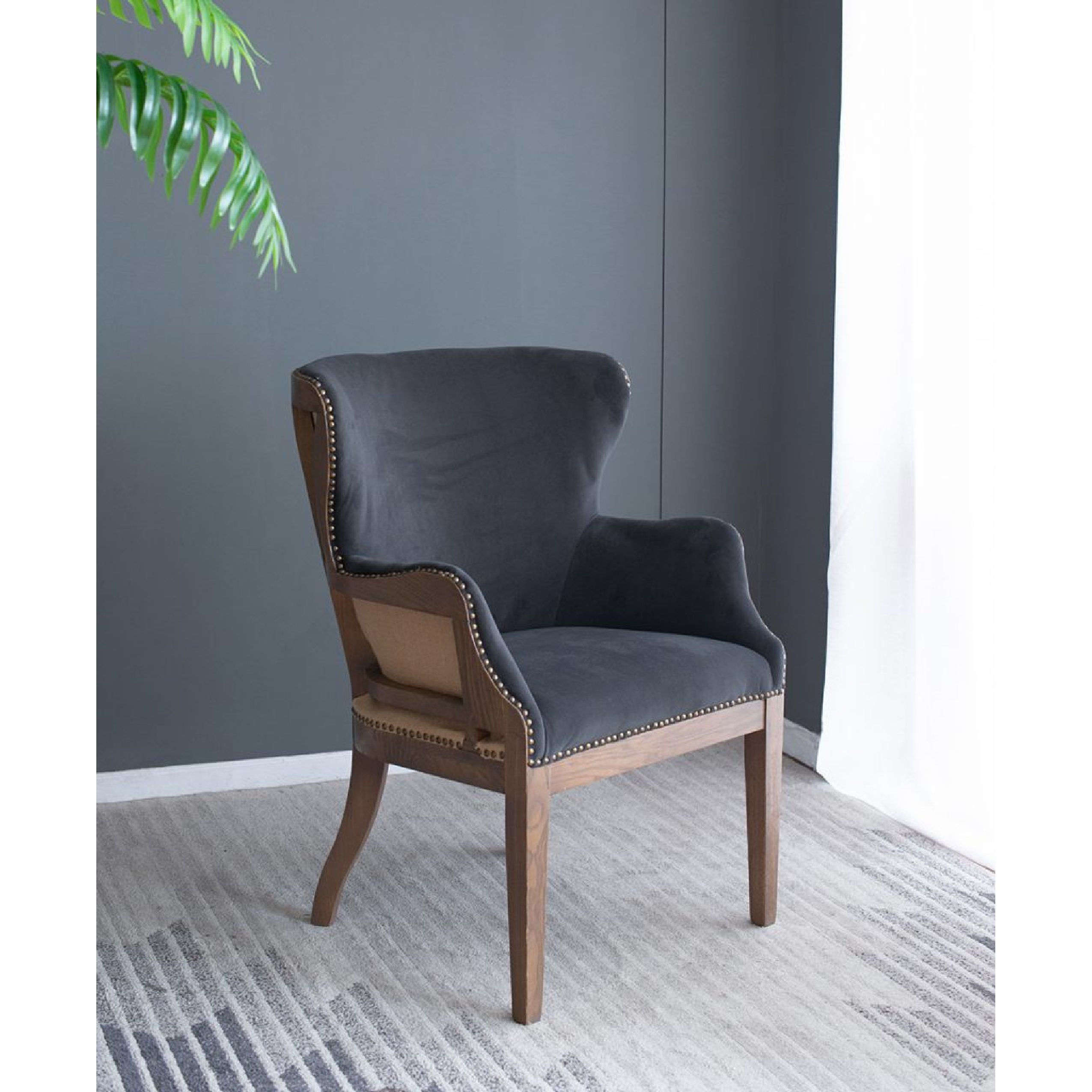 Dugan Dark Grey and Brown Arm Chair