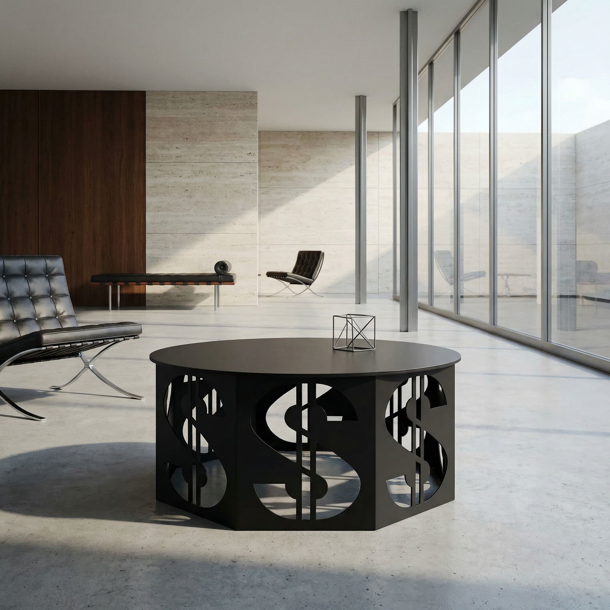 Dollar 39 X 39 inch Matte Black Coffee Table