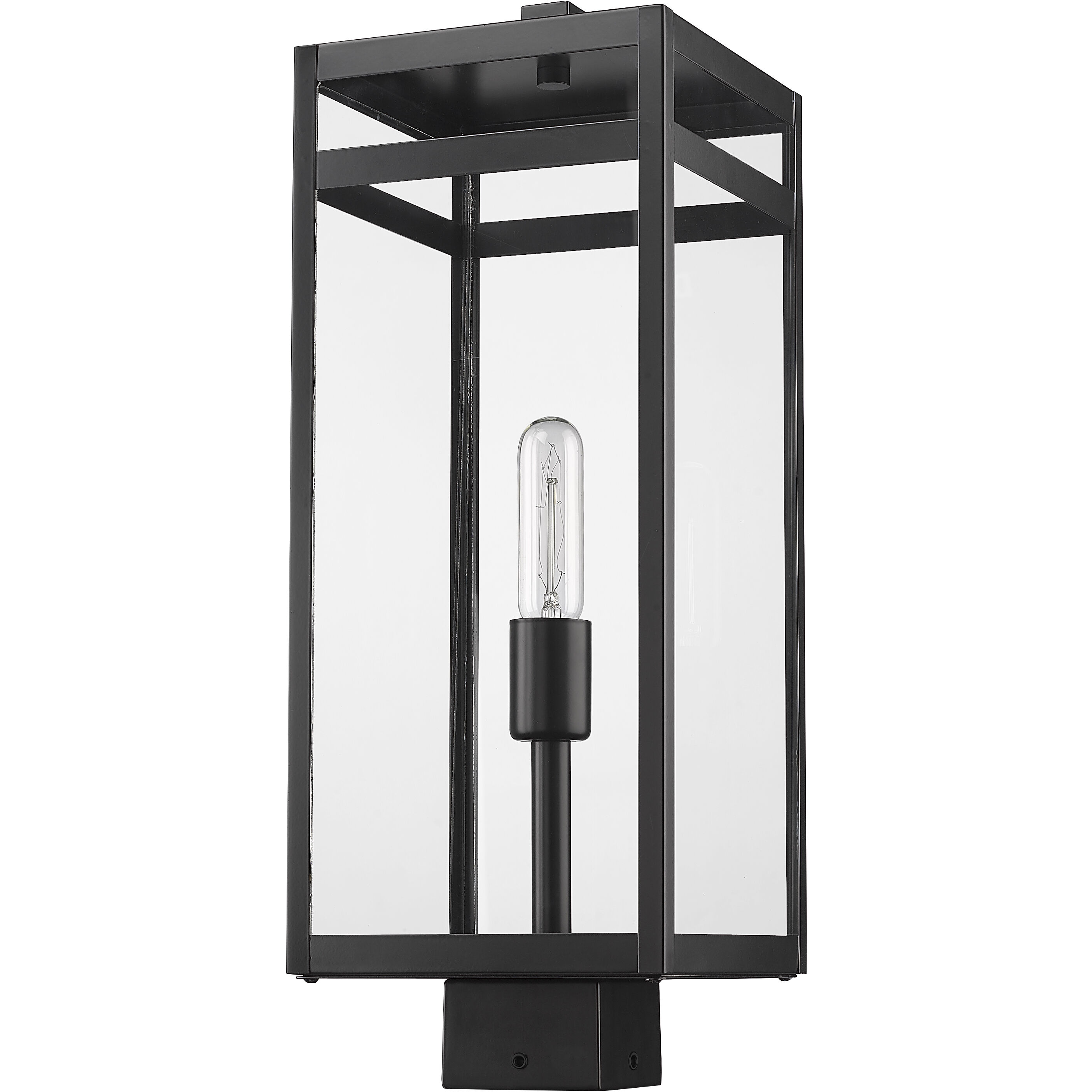 Nuri 1 Light 21 inch Black Outdoor Post Mount Fixture