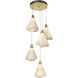 Mobius 5 Light 17.3 inch Modern Brass Pendant Ceiling Light
