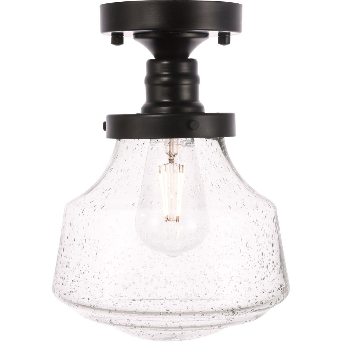 Lyle 1 Light 8 inch Black Flush Mount Ceiling Light