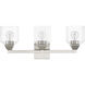 Aragon 3 Light 23 inch Brushed Nickel Vanity Sconce Wall Light
