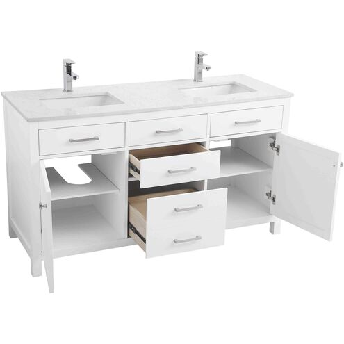 Lewis 60 X 22 X 34 inch White Vanity Sink Set