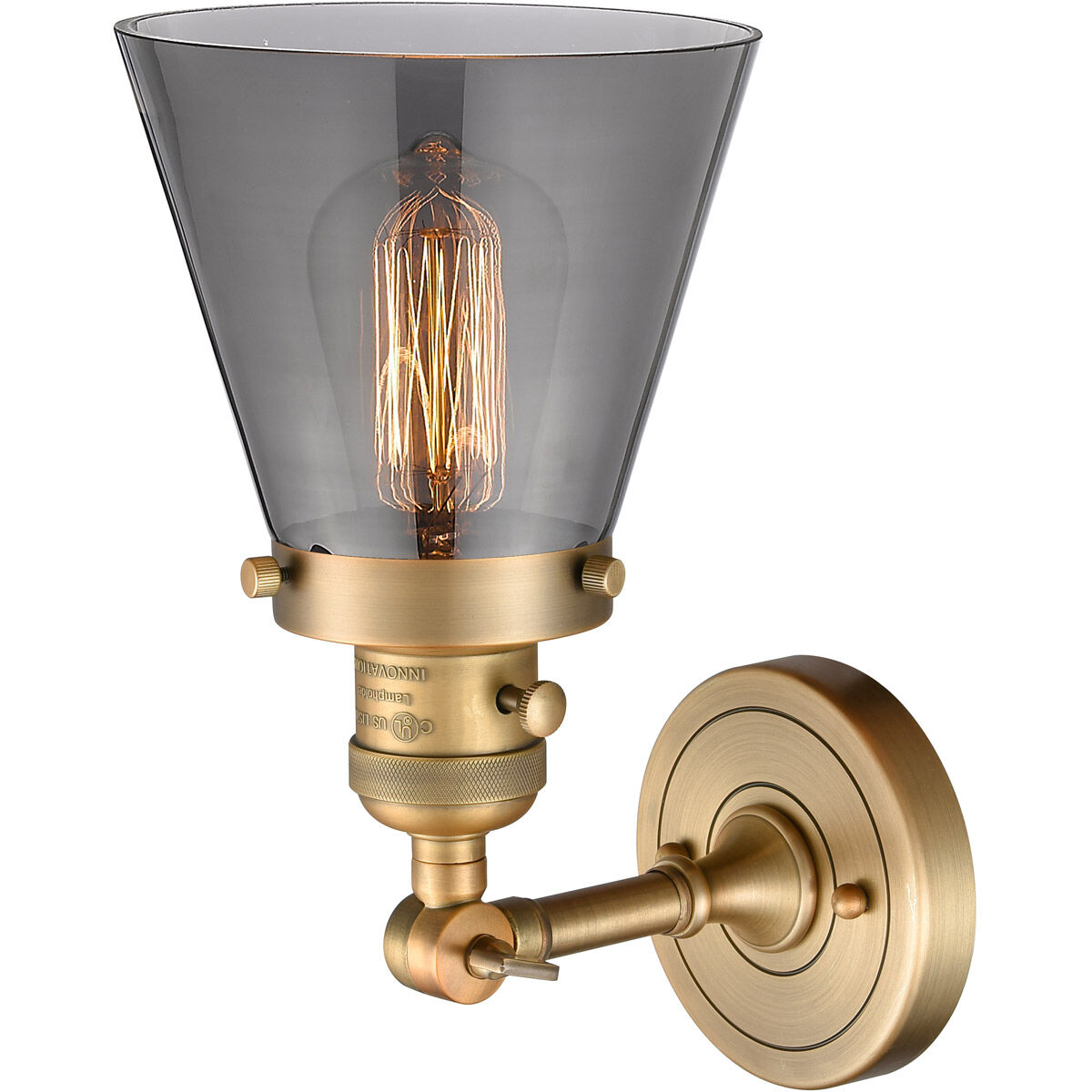 Franklin Restoration Small Cone LED 6 inch Brushed Brass Sconce Wall Light, Franklin Restoration