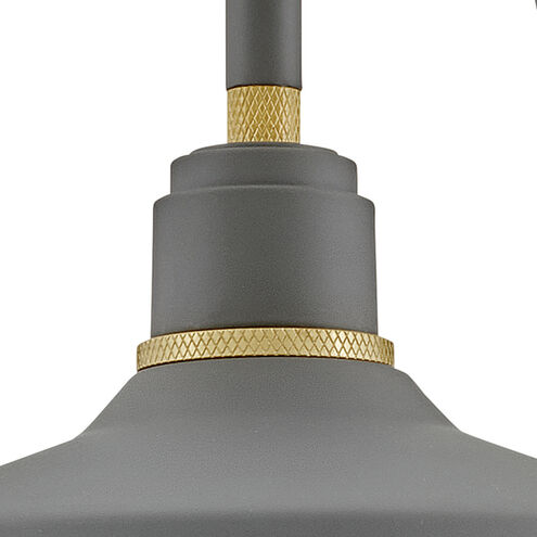 Foundry Classic LED 9.5 inch Dark Matte Grey with Brass Outdoor Barn Light, Gooseneck