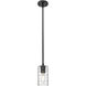 Downtown Urban Crown Point 1 Light 3.88 inch Matte Black Pendant Ceiling Light in Deco Swirl