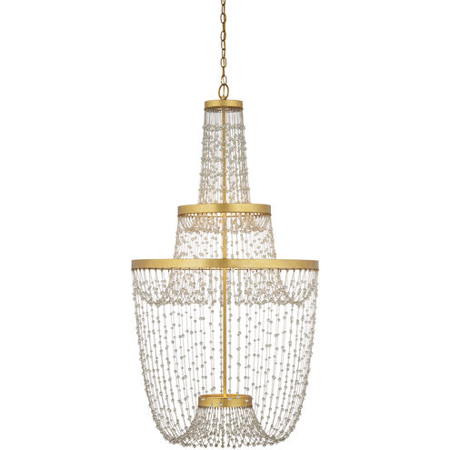 Mademoiselle LED 27.25 inch Contemporary Gold Leaf/Contemporary Gold/Clear Chandelier Ceiling Light