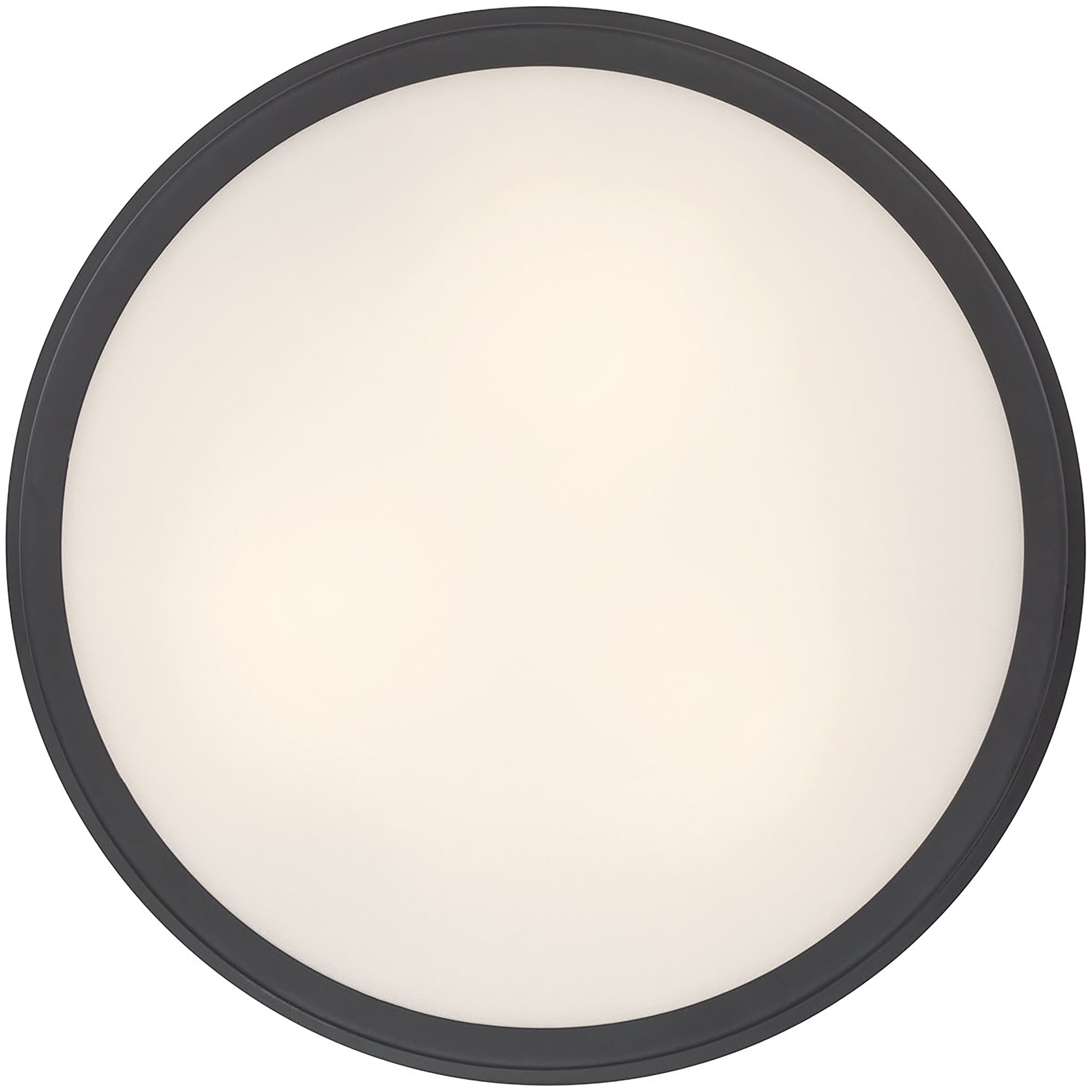 Stralara LED 16 inch Matte Black and Vintage Brass Flush Mount Ceiling Light