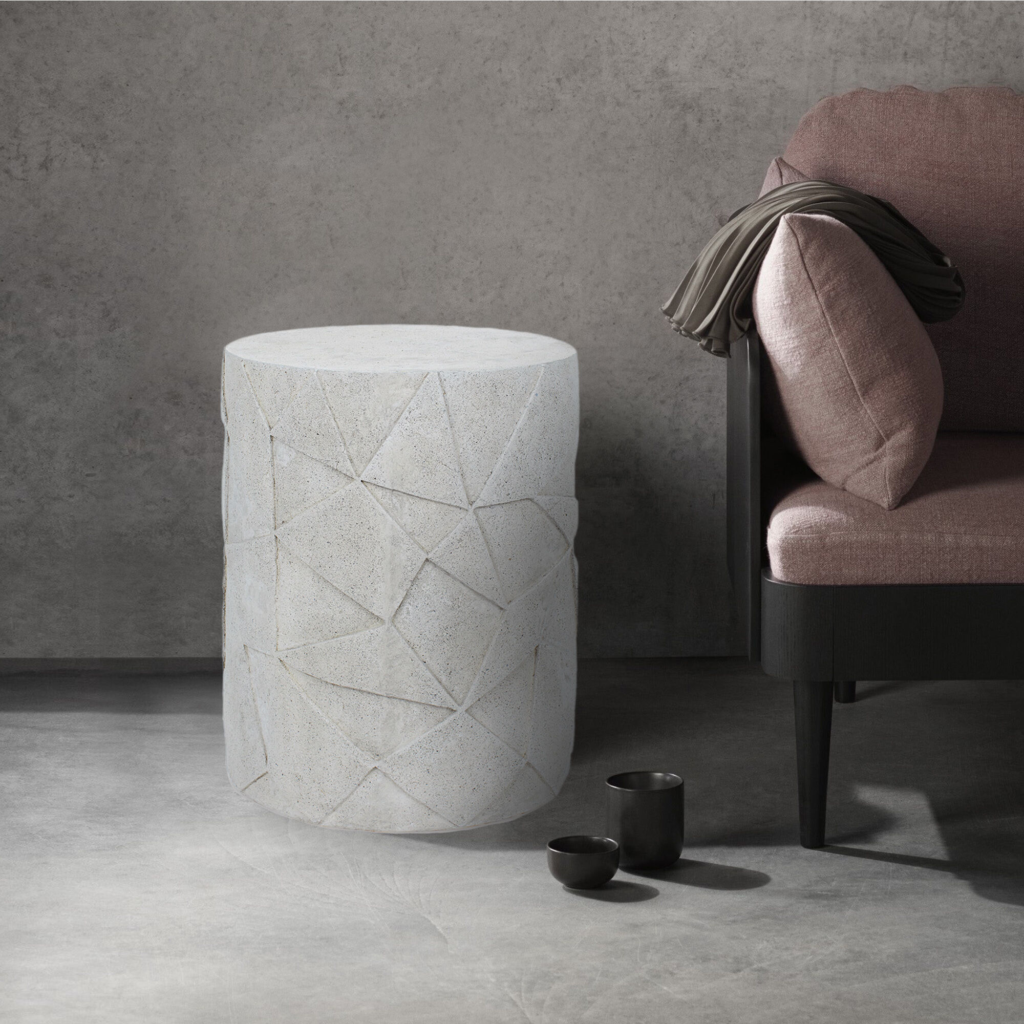 Nodin 18 X 14 inch Natural and Beige Taupe Indoor/Outdoor Side Table